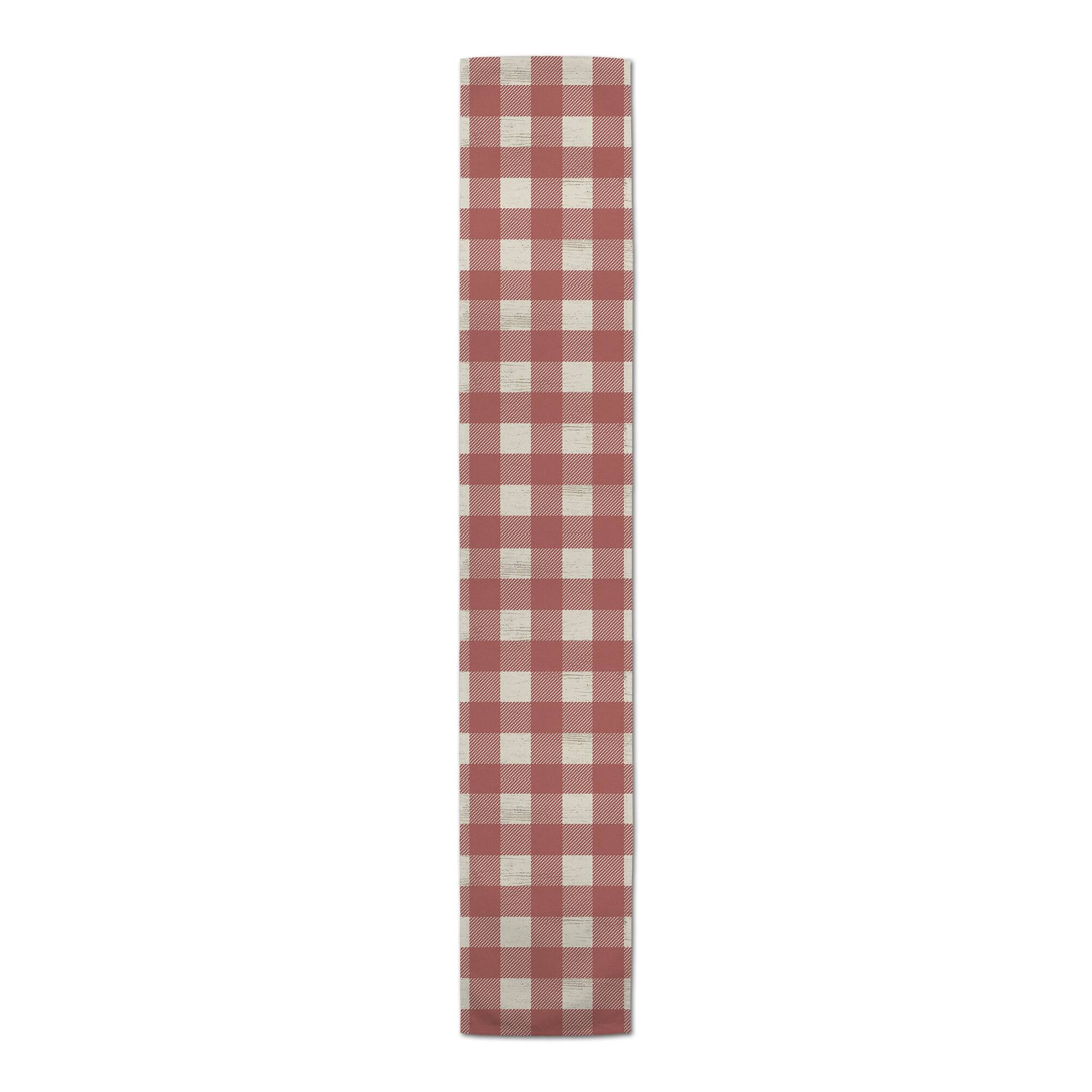 72" Red Buffalo Check Cotton Twill Runner